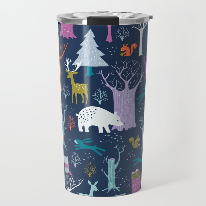 winter woodland animals Travel Mug