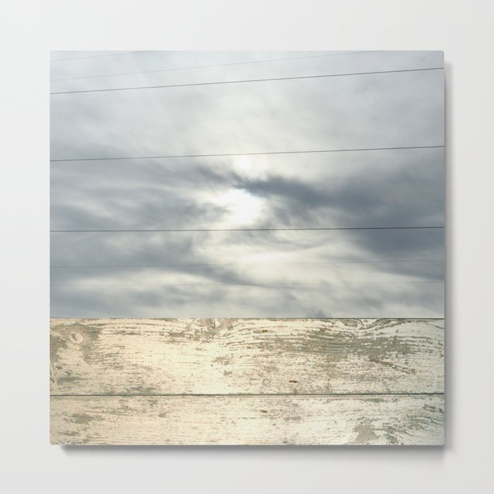 landscape 001: telegraph sky over white woods Metal Print