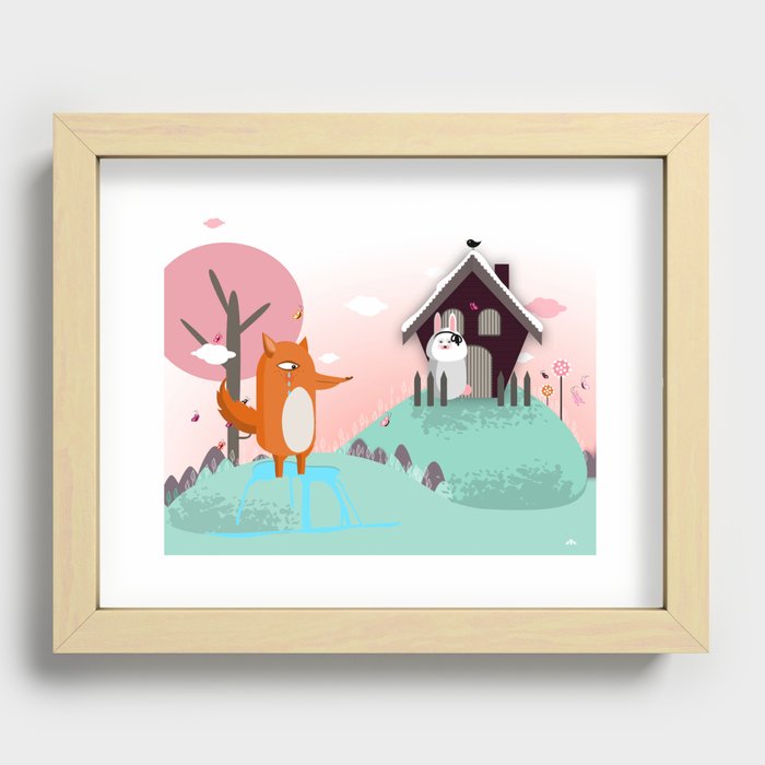 The Fox and The Hire Recessed Framed Print