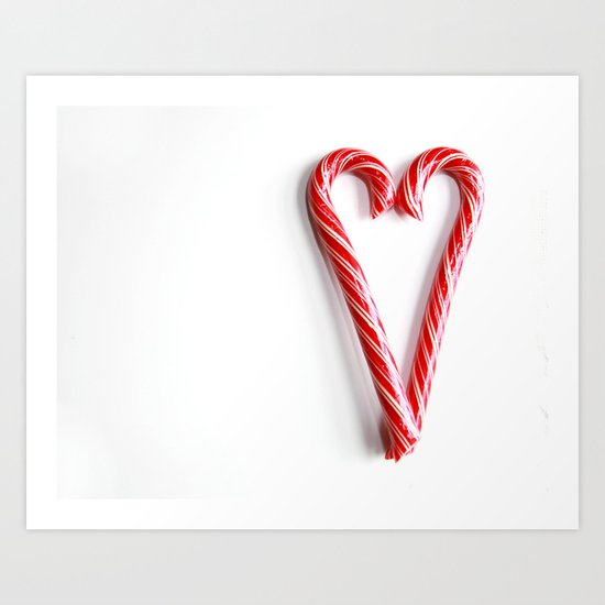 Candy Cane Heart Art Print