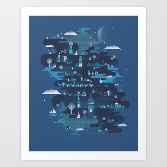 Land of the Blue Mountains Art Print