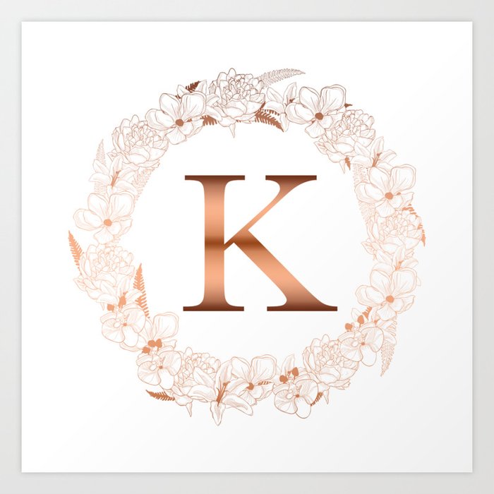 Rose gold top letter k