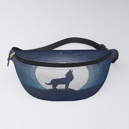 Wolf and moon Fanny Pack