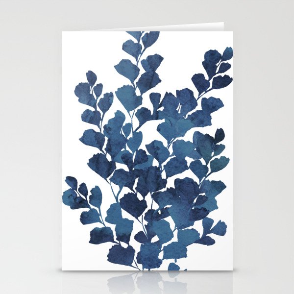 Blue watercolor maidenhair fern Stationery Cards