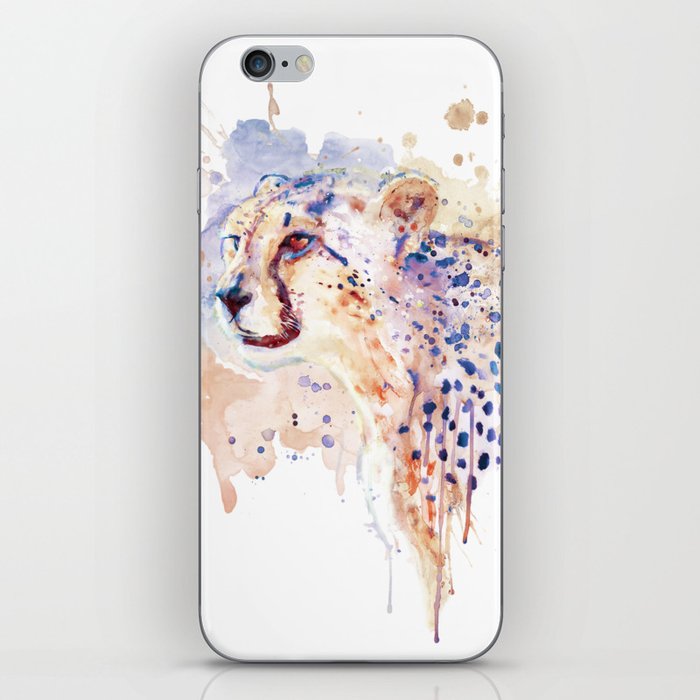 Cheetah Watercolor Portrait iPhone Skin