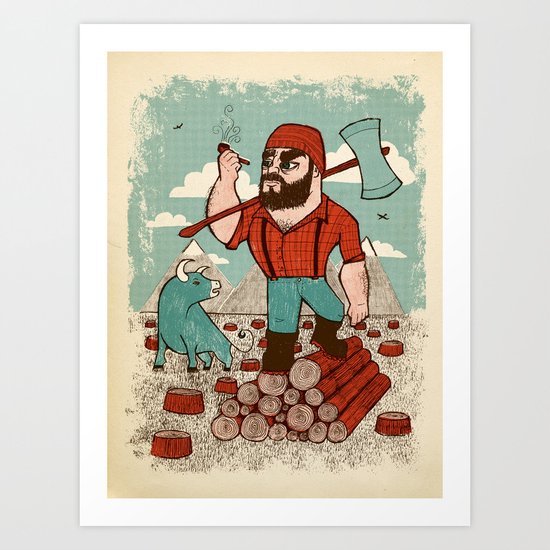 Paul Bunyan & Babe Art Print