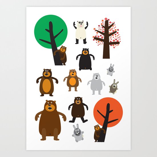 Bears, grizzly and other Art Print
