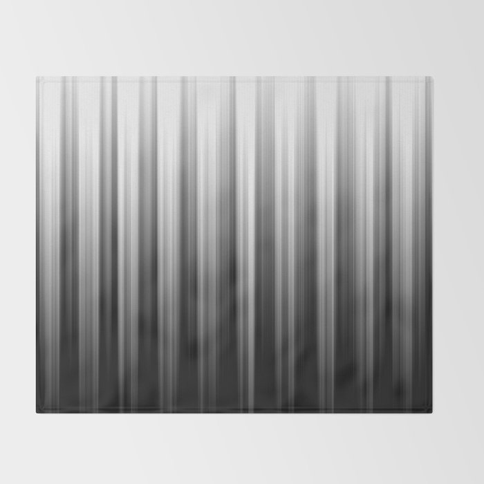 Black And White Soft Blurred Vertical Lines - Ombre Abstract Blurred Design Throw Blanket