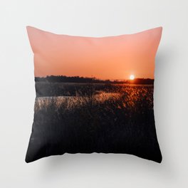 Sunset landscape Netherlands  Throw Pillow