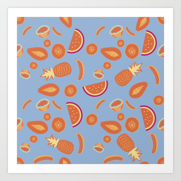 Summer fruit pattern Art Print