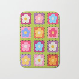 Flower pattern tiles Bath Mat