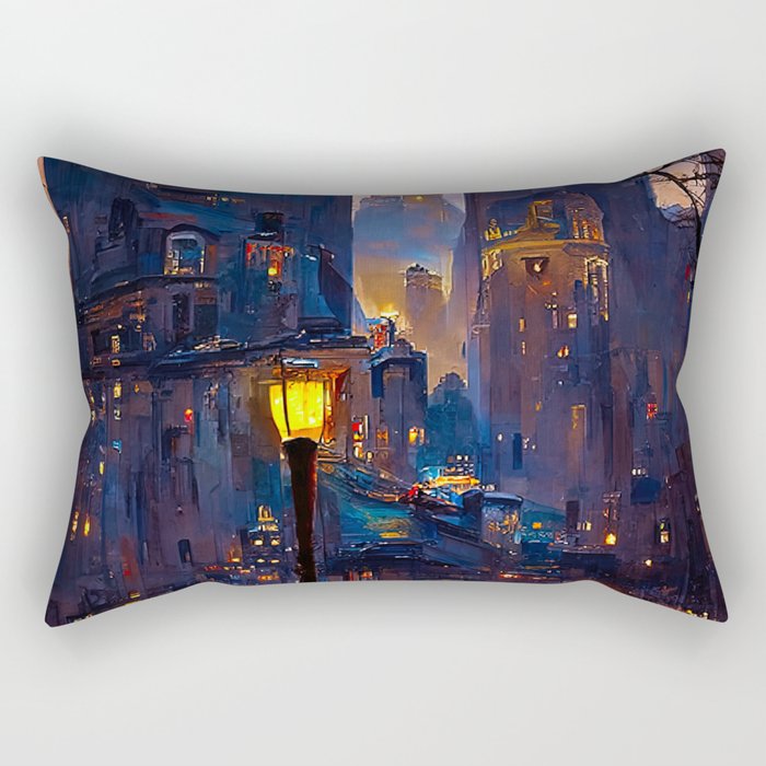 Nights of New York City Rectangular Pillow