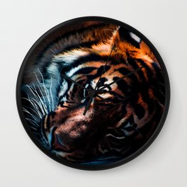 Tiger in the moonlight Wall Clock