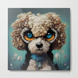 Standard Poodle Portrait Waif Series 10 Metal Print | Salkcity, Digital, Painting, Puppy, Kawaii, Poodle, Poodle Dog, Poodle Dad, Cute, Pet 