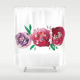 Three Red Christchurch Roses Shower Curtain