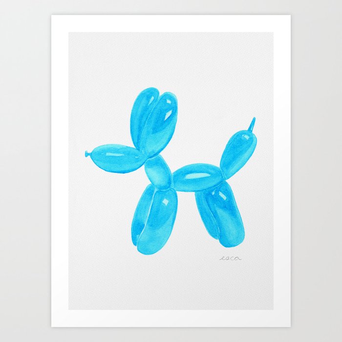 Balloon Dog Sky Blue Art Print
