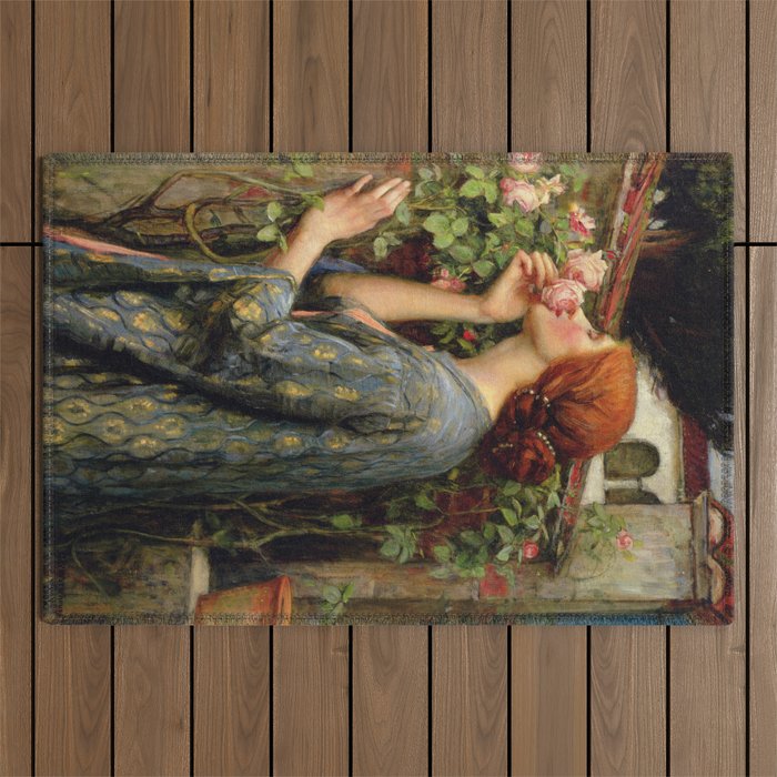 John Williams Waterhouse - The Soul of the Rose Outdoor Rug