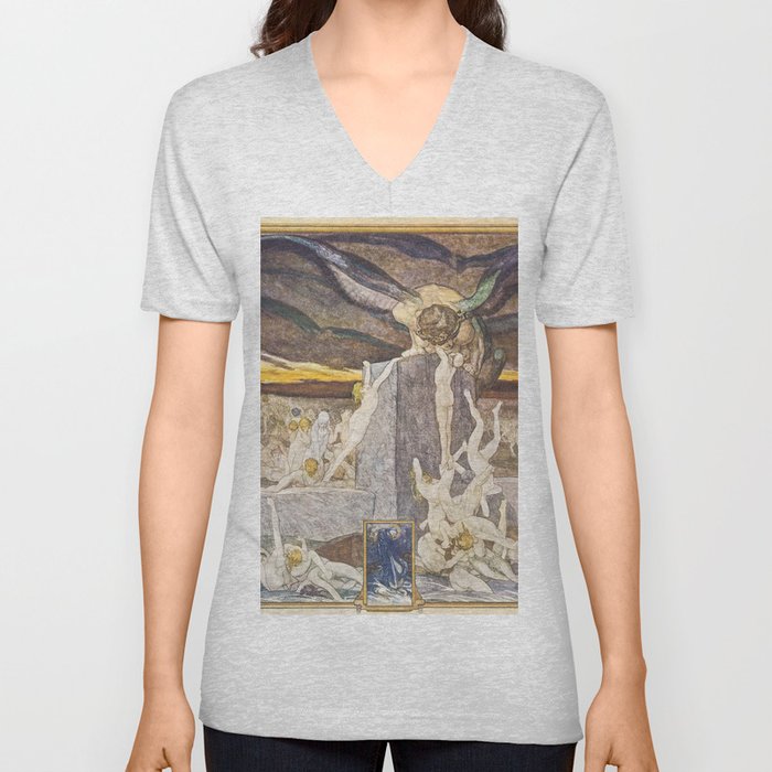 Artwork from Dante's Inferno V Neck T Shirt