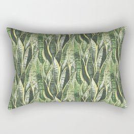 Snake Plant Tropical Houseplant Print Rectangular Pillow