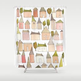 Pink Sand Houses Shower Curtain