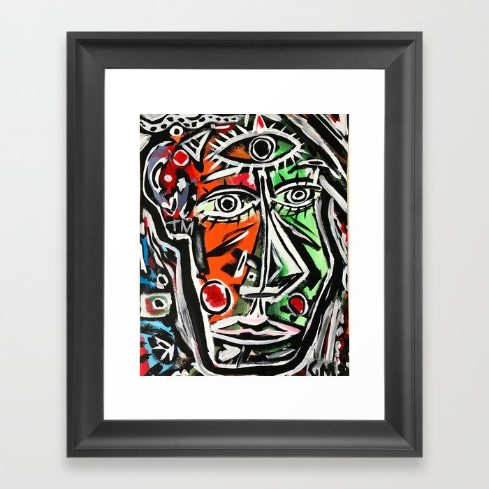 Untitiled - Abstract portrait painting Framed Art Print