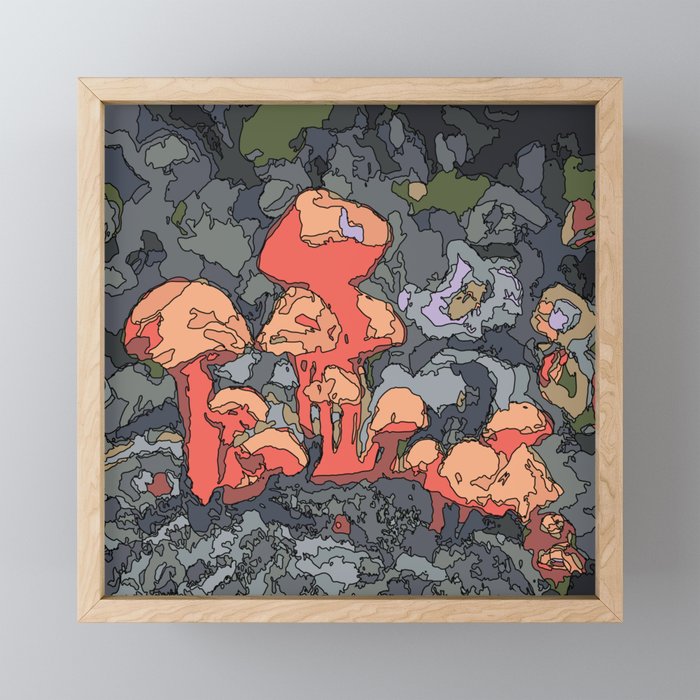 Orange mushrooms  Framed Mini Art Print