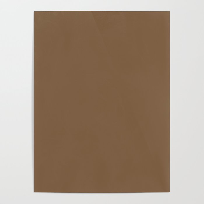 EARTH COLOR. Plain Chocolate Brown Poster