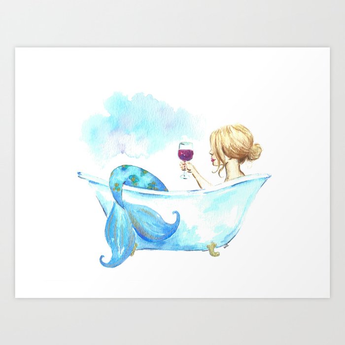 Bathtub Mermaid Art Print by imagodeinurserydecor | Society6