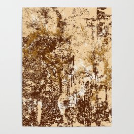 Brown Tan and Cream Grunge Background. Poster