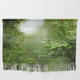 Evergreen Rainy Bokeh Wall Hanging