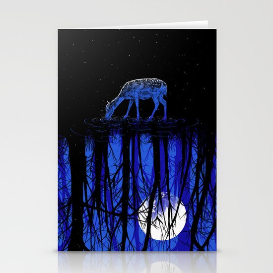 deep blue forest Stationery Cards