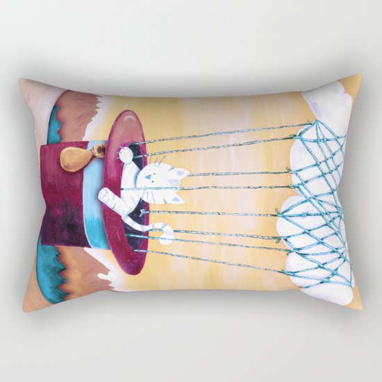 The cat traveling in dreams Rectangular Pillow