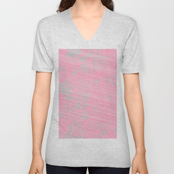 Rose Pink Wallpaper V Neck T Shirt
