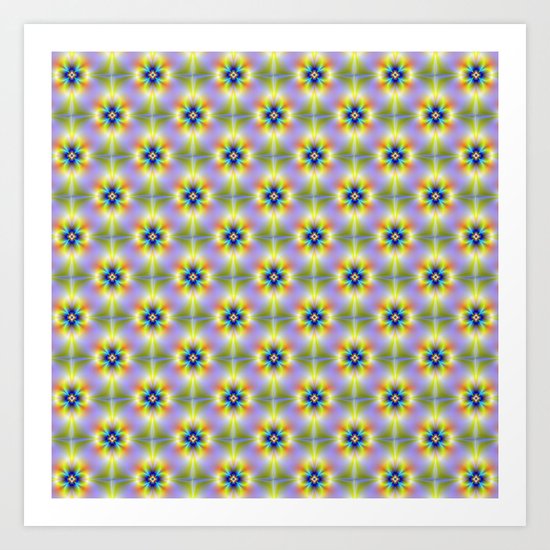 Neon Flower tiled Art Print