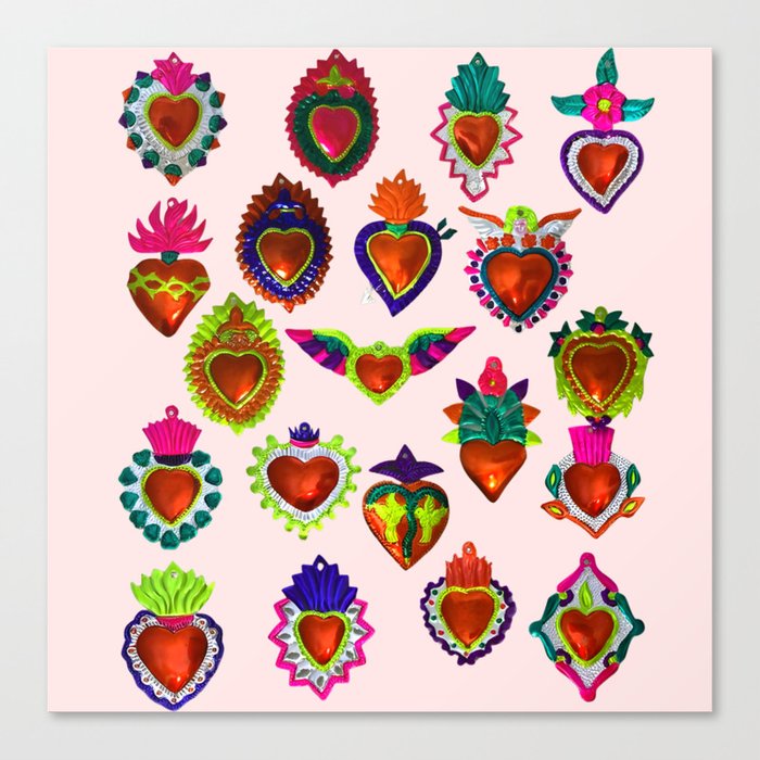 sacred heart pattern Canvas Print