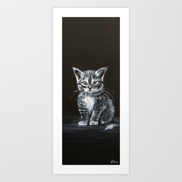 Cat 3 Piano Composition Kitty Kitten Cat Painting Black And