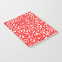 Candy Apple Red on White Doodles Notebook