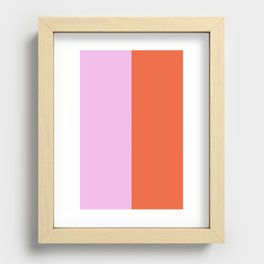 Pink/Red Colorblock Stripes Recessed Framed Print