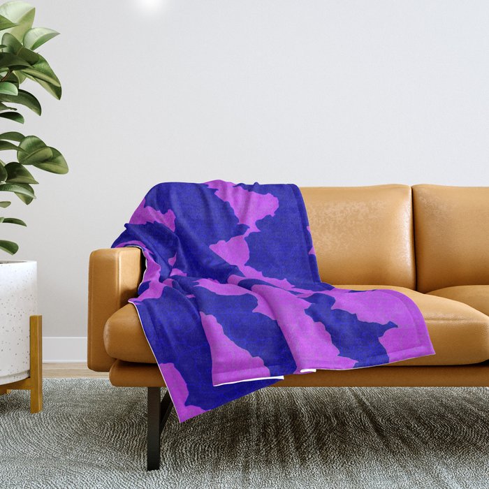 Lavender & Blue Flower Collage Throw Blanket