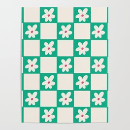 Spring Daisies - Bright Green  Poster