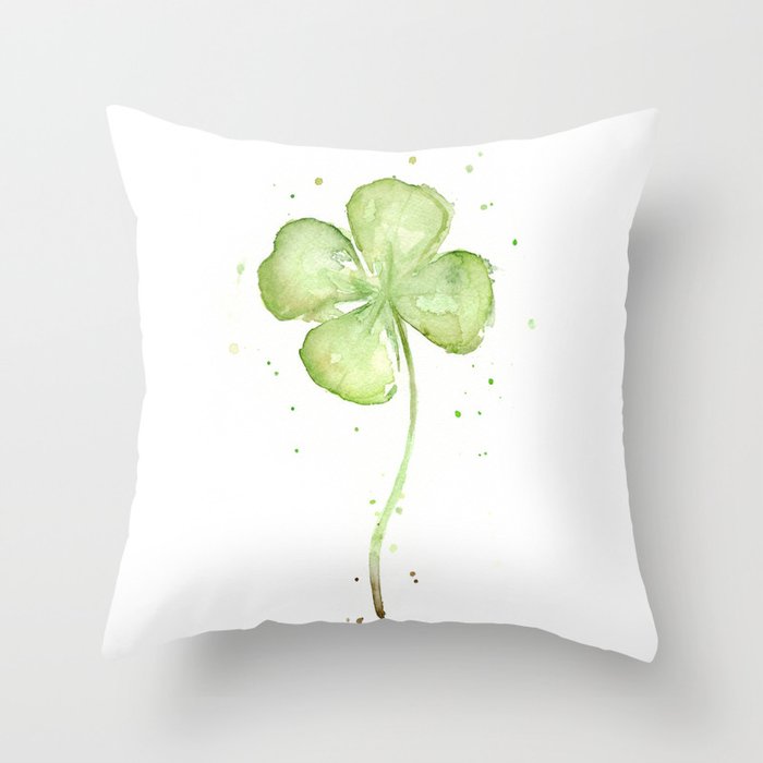 Four Leaf Clover Throw Pillow