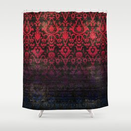 -A12- Red Blue Gardient Colored Moroccan Artwork. Shower Curtain
