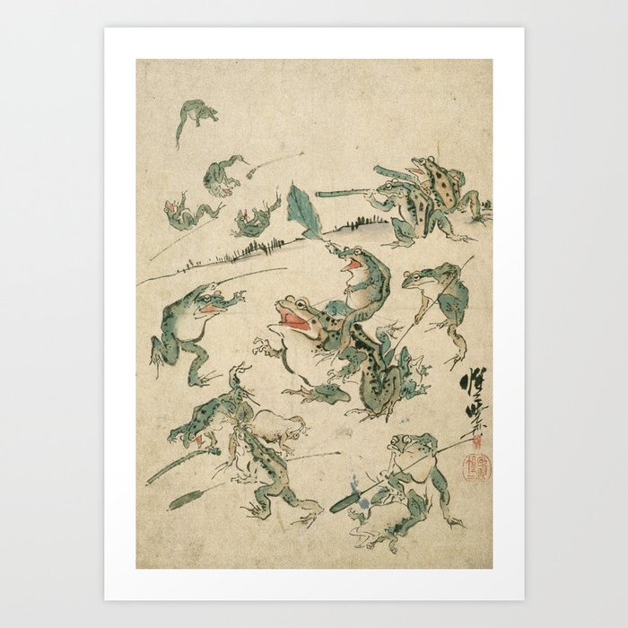 Battle of the Frogs Art Print