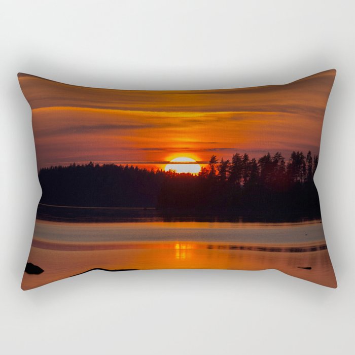 Beautiful Sunset with Strong Orange Color #decor #society6 #buyart Rectangular Pillow