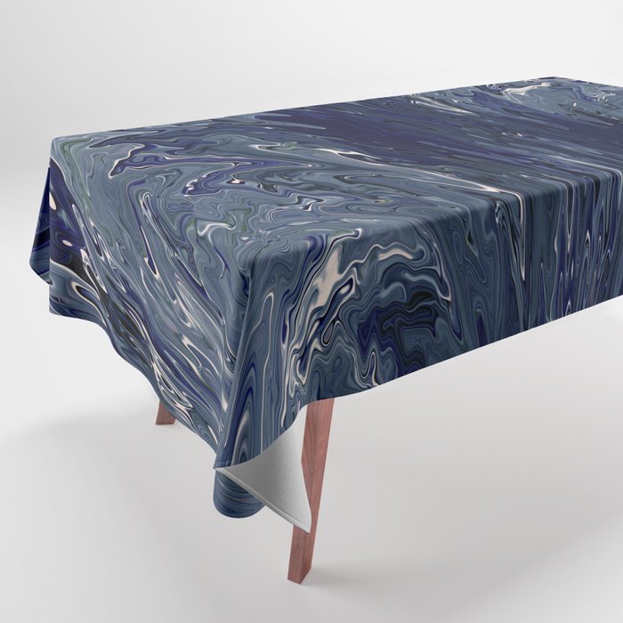 Midnight Blue Paint Fountain Tablecloth