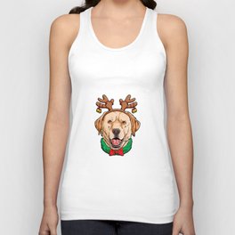Labrador Christmas shirt Reindeer Antlers Dog Xmas Girls Tee Unisex Tank Top