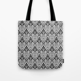 Art Nouveau Black & White Scroll Pattern Tote Bag