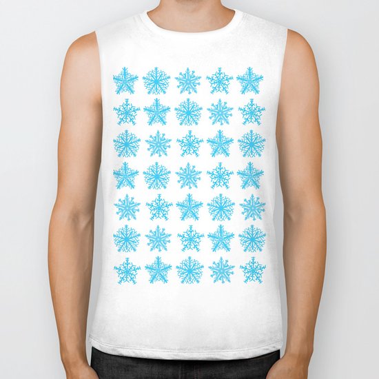 Sky Blue Star Pattern Biker Tank
