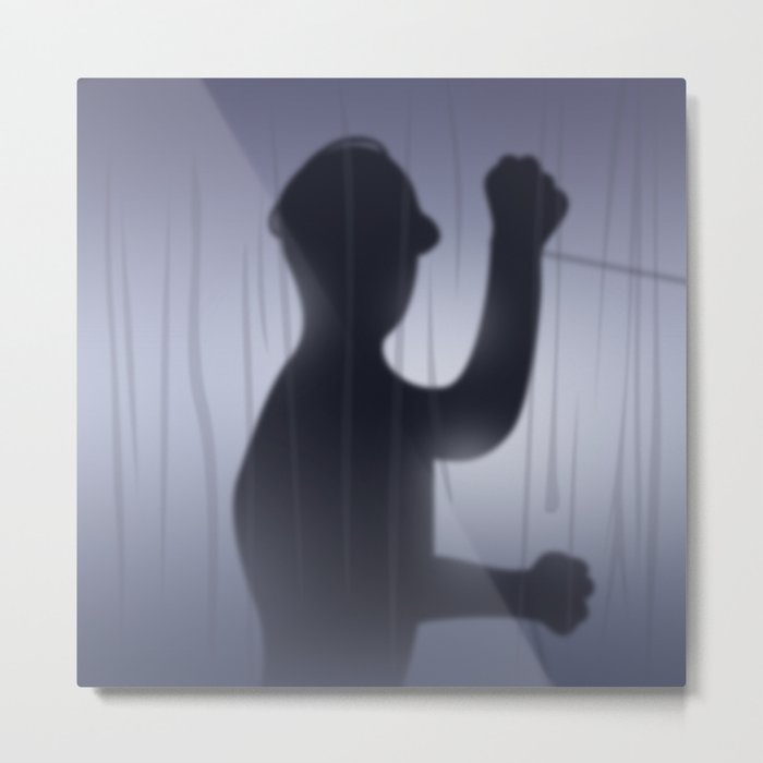 If you're Home Alone, showering... Metal Print