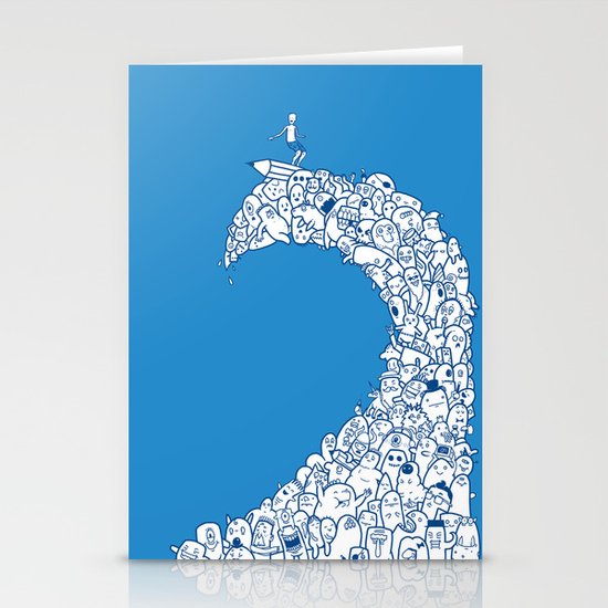 Doodle Wave Stationery Cards